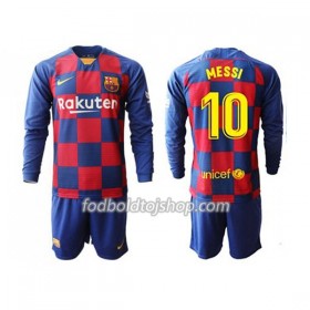 FC Barcelona Lionel Messi 10 Børn Hjemme Fodboldsæt 2019-20 L/S (+ Korte bukser)